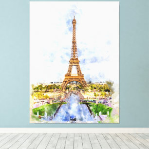 Lienzo Torre Eiffel en París al atardecer nr2