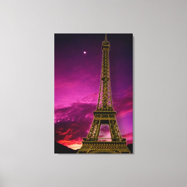 Lienzo Torre Eiffel en Sunshine Sky Canvas Print (Anverso)