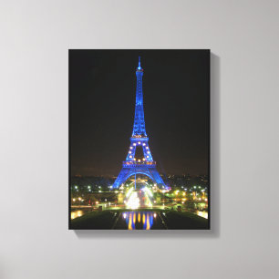 Lienzo Torre Eiffel escénica de noche