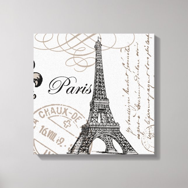 Lienzo Torre Eiffel francesa de época moderna (Anverso)