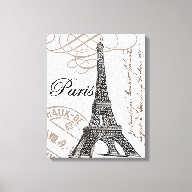 Lienzo Torre Eiffel francesa de época moderna (Anverso)