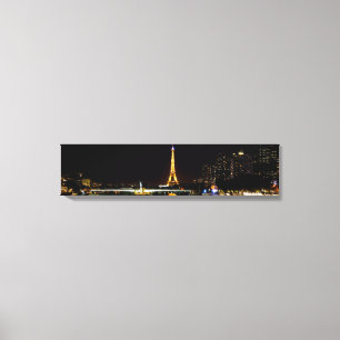Lienzo Torre Eiffel iluminada por la noche en París