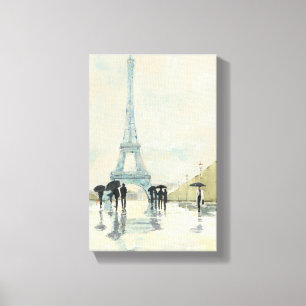 Lienzo Torre Eiffel   París En Lluvia