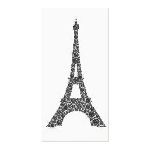 Lienzo Torre Eiffel París Francés Cristal Blanco Negro
