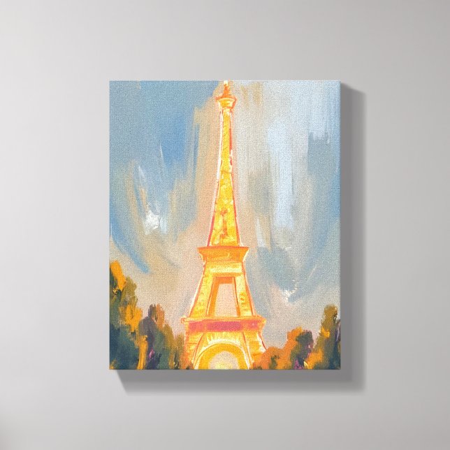 Lienzo Torre Eiffel París Francia Acuarela (Anverso)