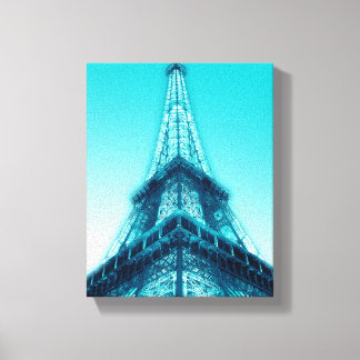 Lienzo Torre Eiffel París Tapa azul envuelto 8x10