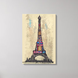 Lienzo Torre Eiffel Vintage