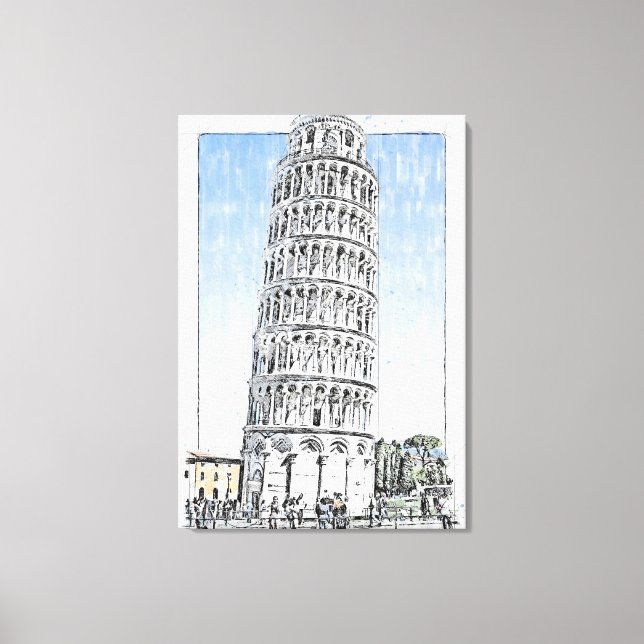 Lienzo Torre inclinada de Pisa (Anverso)