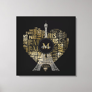 Lienzo Torre y monograma en el modelo París del texto