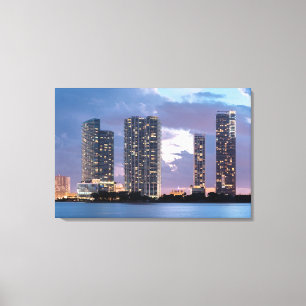 Lienzo Torres del condominio en la costa en Miami