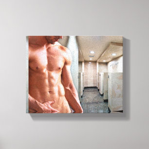Lienzo Torso de hombre musculoso sin camiseta de Slippery