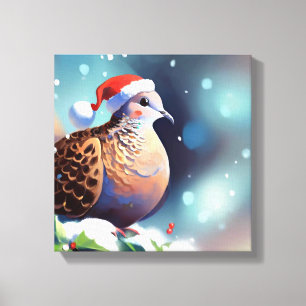 Lienzo Tórtola de Navidad 2