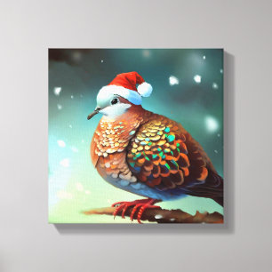 Lienzo Tórtola de Navidad 3