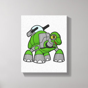 Lienzo Tortuga como robot con cañones