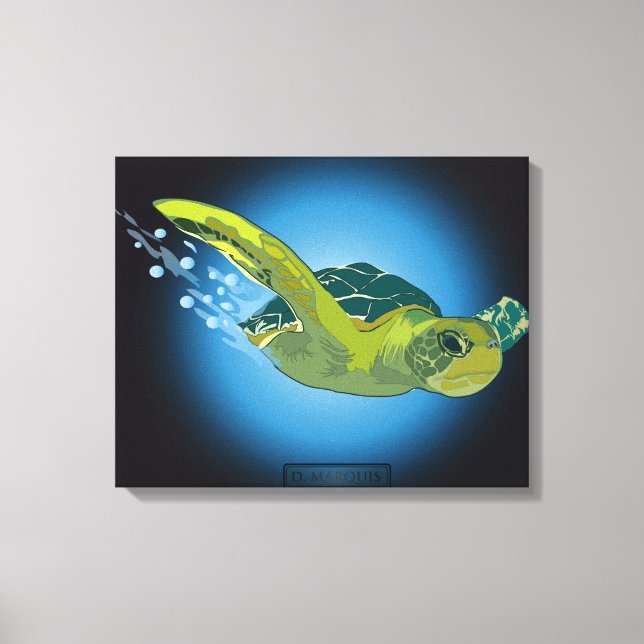 Lienzo TORTUGA DE MAR EN CANVAS 20 "x 16" (Anverso)