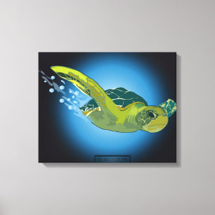 Lienzo TORTUGA DE MAR EN CANVAS 20 "x 16"