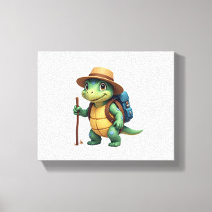 Lienzo Tortuga Divertida Gráfica de Senderismo Camping Am