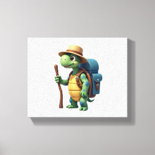 Lienzo Tortuga Divertida Gráfica de Senderismo Camping Am
