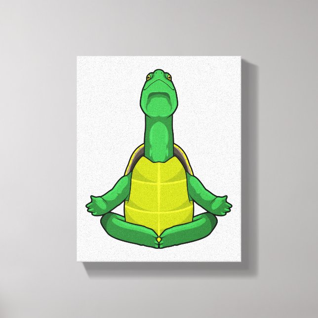 Lienzo Tortuga en la meditación del yoga (Anverso)