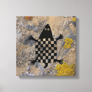 Lienzo Tortuga estilizada - Diseño de alfarería de fibras