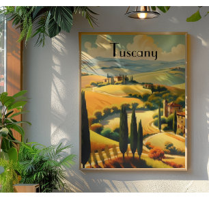 Lienzo Toscana Rural Antigua Texto Personalizado