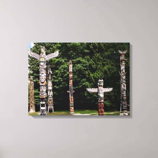 Lienzo Tótem nativo americano, Vancouver, británico (Anverso)