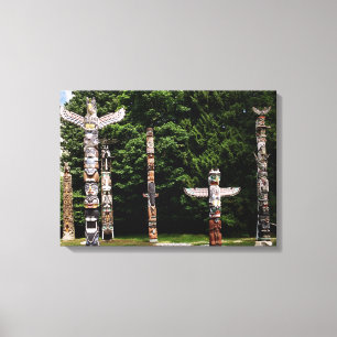 Lienzo Tótemes del nativo americano, Vancouver, británi