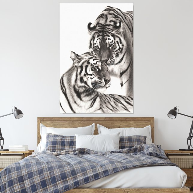 Lienzo Touch - Pintura de tigre original a mano (Insitu(Dormitorio))