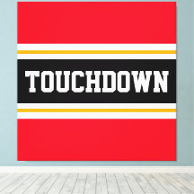 TOUCHDOWN Sporty Red Black Football Strips