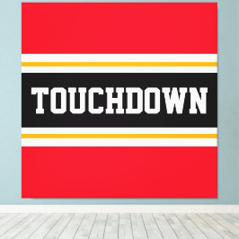 Lienzo TOUCHDOWN Sporty Red Black Football Strips