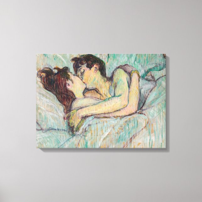 Lienzo Toulouse-Lautrec - En La Cama, El Beso (Anverso)
