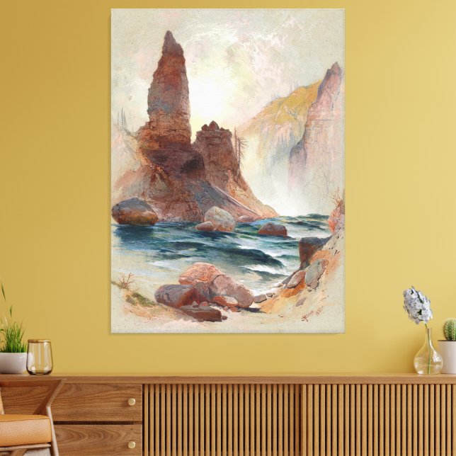 Lienzo Tower at Tower Falls, Yellowstone (Insitu (Sala de estar))