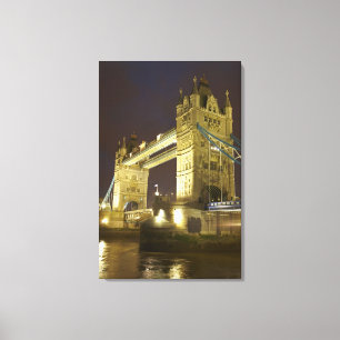 Lienzo Tower Bridge y río Támesis al anochecer, Londres,