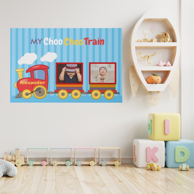 Lienzo Toy Train Toddler Boys Birthday Blue (Subido por el creador)