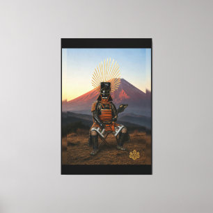 Lienzo Toyotomi Hideyoshi Monte Fuji Armadura de Samurái 