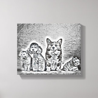 Lienzo Trabajo de Mascota feliz