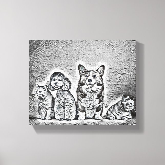 Lienzo Trabajo de Mascota feliz (Anverso)