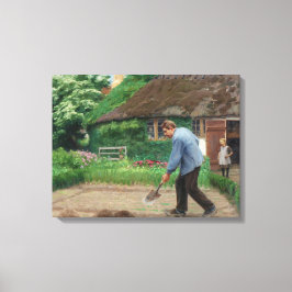 Lienzo Trabajo nocturno en el jardín (por H.A. Brendekild