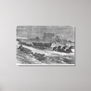 Lienzo Tracción de los trineos a través del hielo de