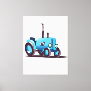 Lienzo Tractor azul de corte