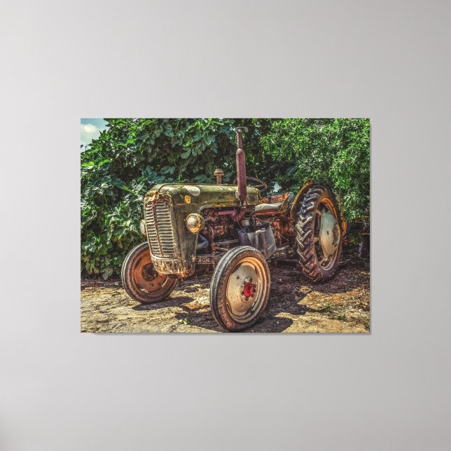 Lienzo Tractor de antigüedades (Anverso)