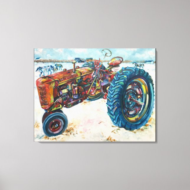 Lienzo Tractor de Granja (Anverso)