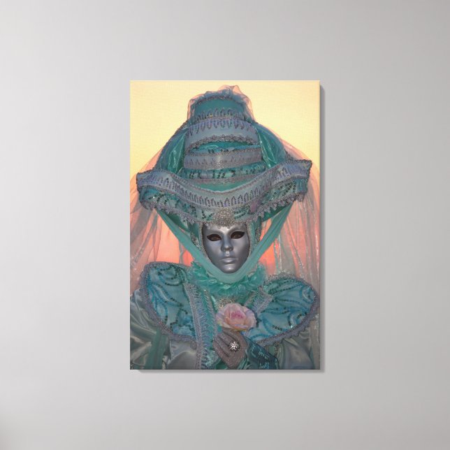 Lienzo Traje de Carnaval Azul, Venecia (Anverso)