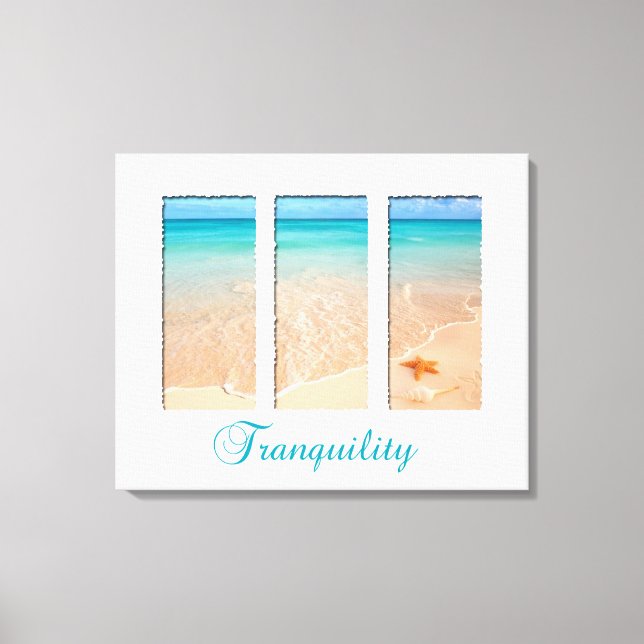 Lienzo Tranquil Beach Triptych (Anverso)