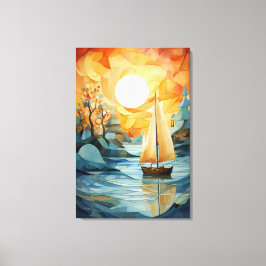 Lienzo Tranquilidad otoñal: caída abstracta de acuarela