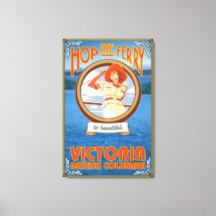 Lienzo Transbordador del montar a caballo de la mujer -