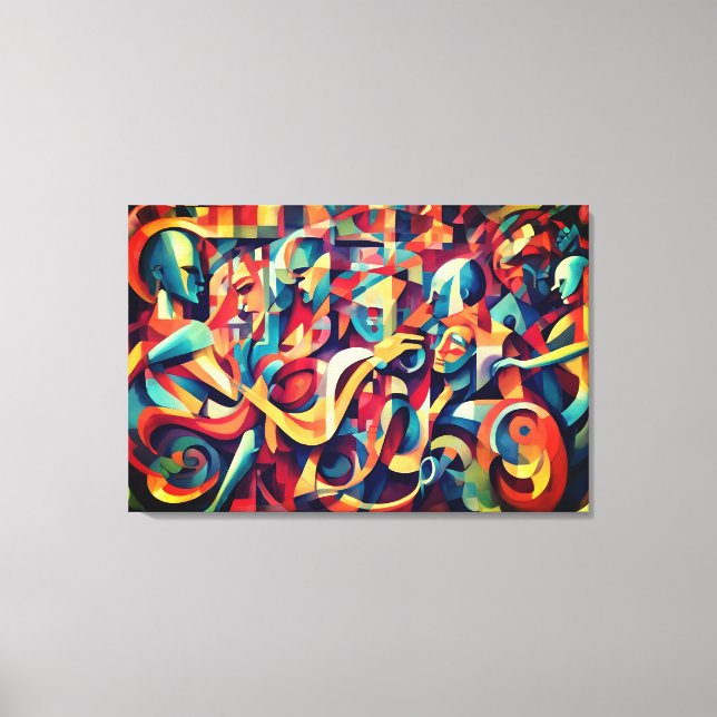 Lienzo Transmitiendo el espíritu de la música y las artes (Anverso)