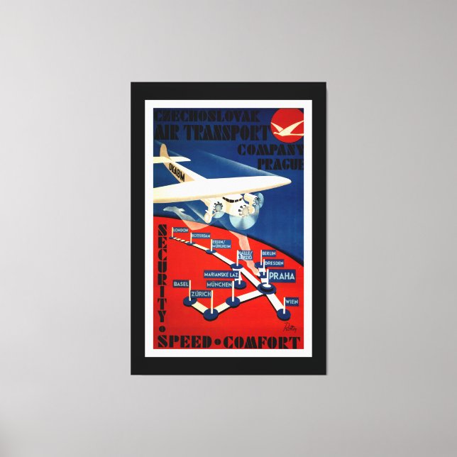 Lienzo Transporte aéreo de Checoslovaquia (Anverso)