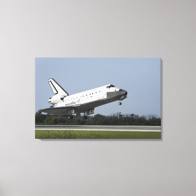 Lienzo Transporte espacial El descubrimiento aterriza en  (Anverso)