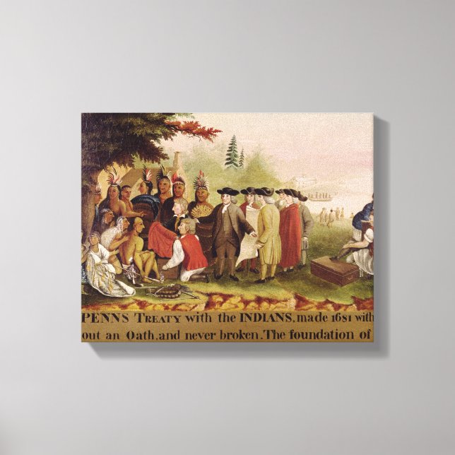 Lienzo Tratado de Penn con los indios en 1682, c.1840 (Anverso)